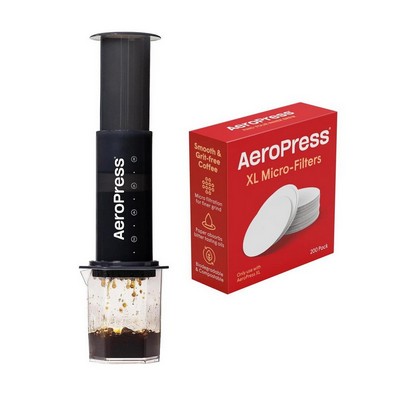 AeroPress new special bundle con xl coffee maker + 200 microfiltri per coffee maker xl